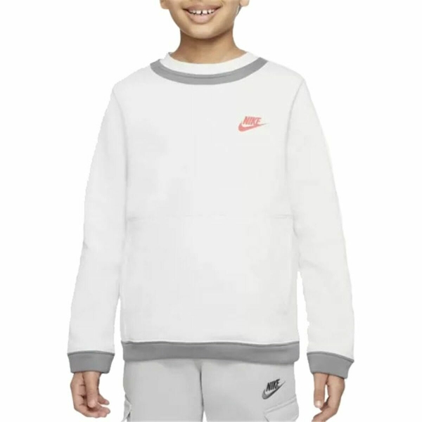 Children’s Sweatshirt without Hood Nike Amplify  White 8-10 Years